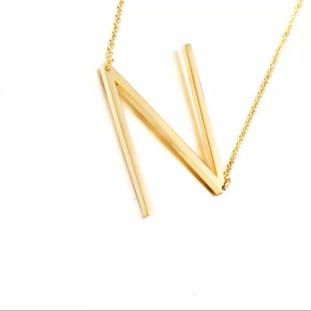 Initial Necklace Letter N